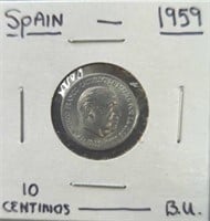 Uncirculated 1959 Spanish coin