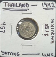 Uncirculated 1942, Thailand coin
