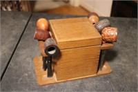 Vintage pipes and wood holder
