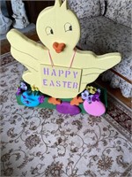 Large Easter chick decoration, planter box
