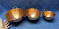 (3) "The Cellar" copper nesting bowls