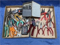 2 Flats of tools (drill bits, pliers, etc)