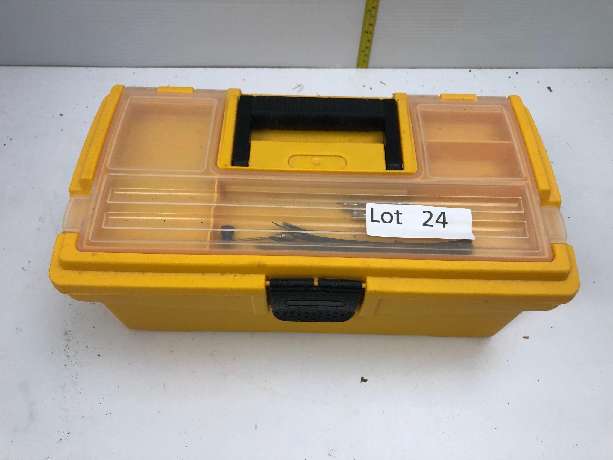 Yellow Plastic Toolbox with Screwdrivers +++