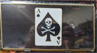 USA made metal license plate Ace of spades