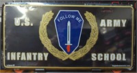 USA made metal license plate US army infantry