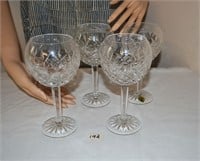 4 WATERFORD CRYSTAL Lismore Balloon Wine Goblets