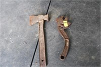 Vintage hatchet, vintage wrench