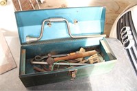 Metal toolbox with contents