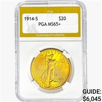 1914-S $20 Gold Double Eagle PGA MS65+