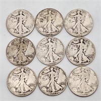 Walking Liberty Silver Half Dollars (9)