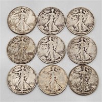 Walking Liberty Silver Half Dollars (9)