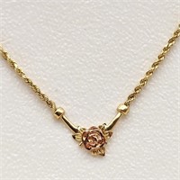 14K Black Hills Gold Rose Necklace