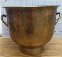 Solid brass planter 7"d 5.75"h