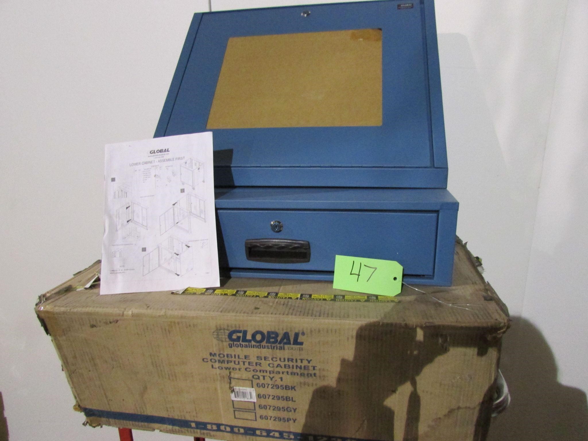 Global Industrial Mobile Security Computer Cabinet