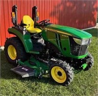 JD 2038R diesel compact tractor,93 hrs,72" HD deck