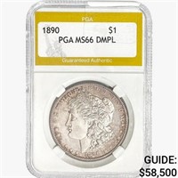 1890 Morgan Silver Dollar PGA MS66 DMPL