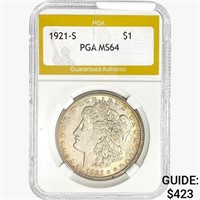 1921-S Morgan Silver Dollar PGA MS64