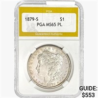 1879-S Morgan Silver Dollar PGA MS65 PL