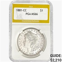 1881-CC Morgan Silver Dollar PGA MS66
