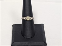 .925 Sterling Vintage Engagement Ring Sz 8