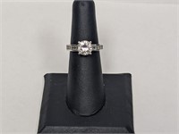 .925 Sterling CZ Engagement Style Ring Sz 6