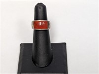 .925 Sterling Red Stone Ring Sz 5