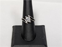 .925 Sterling Marquise CZ Ring Sz 8