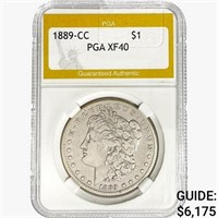 1889-CC Morgan Silver Dollar PGA XF40