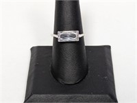 .925 Sterling Rectangular CZ Ring Sz 8