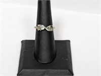 .925 Sterling Blue Stone Ring Sz 7