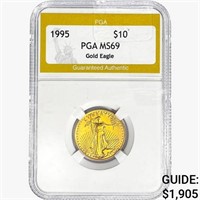 1995 $10 1/4oz. American Gold Eagle PGA MS69
