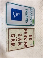 Reserved Parking sign- handicap and no parking