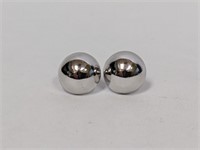 .925 Sterling Half Ball Dome Earrings