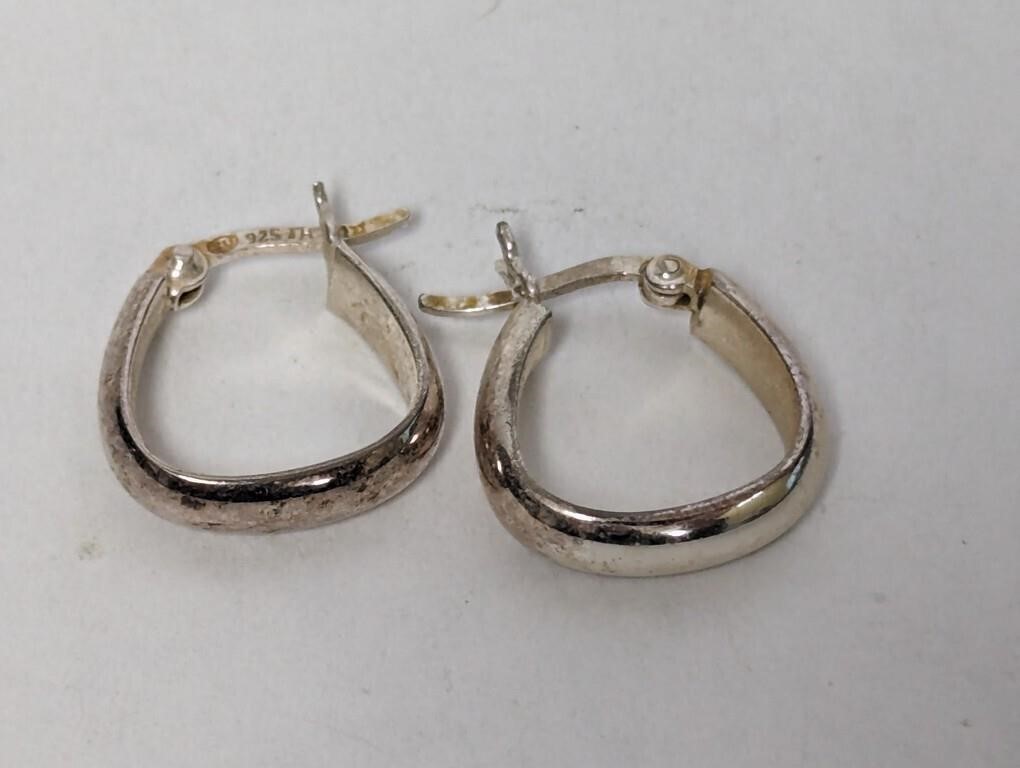 .925 Sterling Hoop Earrings