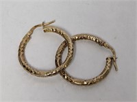 Vermeil/.925 Sterling Diamond Cut Hoop Earrings