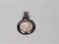 .925 Sterling Mother of Pearl Pendant