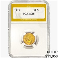 1913 $2.50 Gold Quarter Eagle PGA MS65