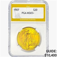 1907 $20 Gold Double Eagle PGA MS65+