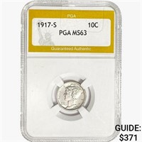 1917-S Mercury Silver Dime PGA MS63