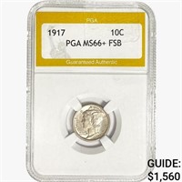 1917 Mercury Silver Dime PGA MS66+ FSB