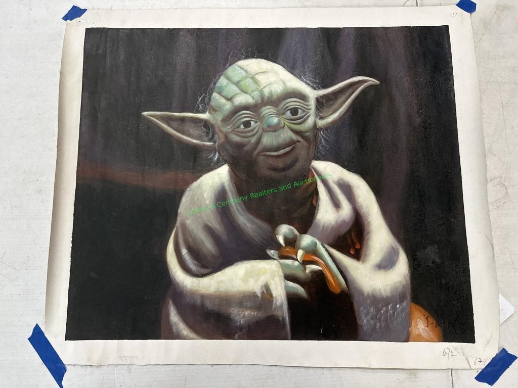 Yoda Painting by J Kim on Canvas