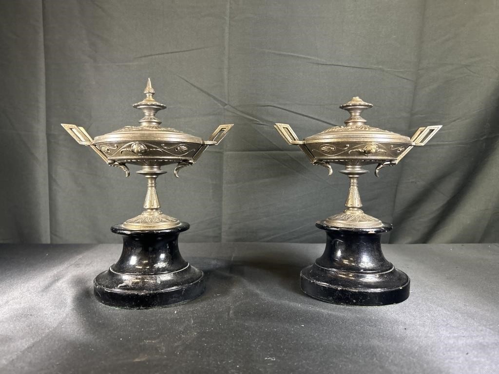 Victorian Bronze Urn Garnitures