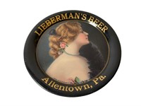 1907 Lieberman’s Beer Tin Advertising Tip Tray