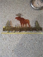 Metal moose coat rack(house)