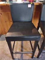 Large blk leather barstool (house)