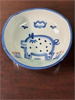MA Hadley Pottery Pig bowl