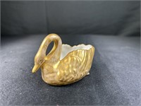 Belleek Porcelain Gold Swan