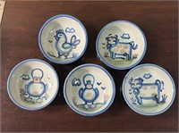 MA Hadley 5 piece bowls with barnyard animals