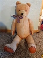 Vintage Straw Filled Teddy Bear (House)