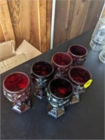 Set of 6 small red goblets (Back Porch)